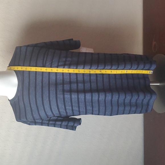 Lucky Brand Venice Burnout, Black/Grey Striped, M, w/pocket - Picture 2 of 14